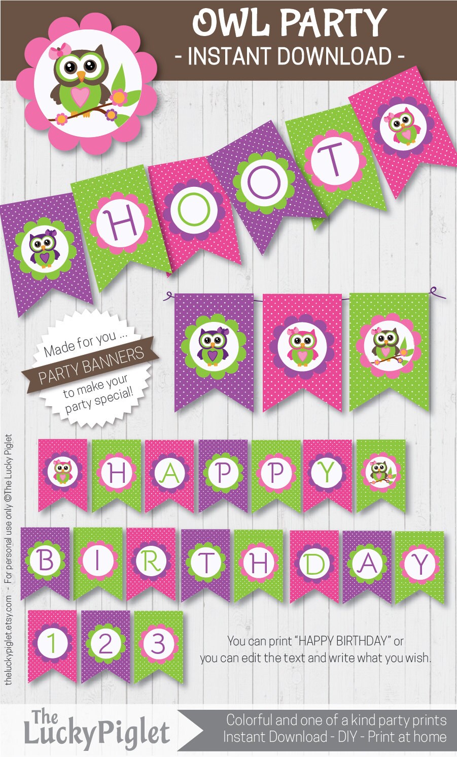 OWL PARTY Printables, Printable Owl Party Package, Owl Baby Shower ...