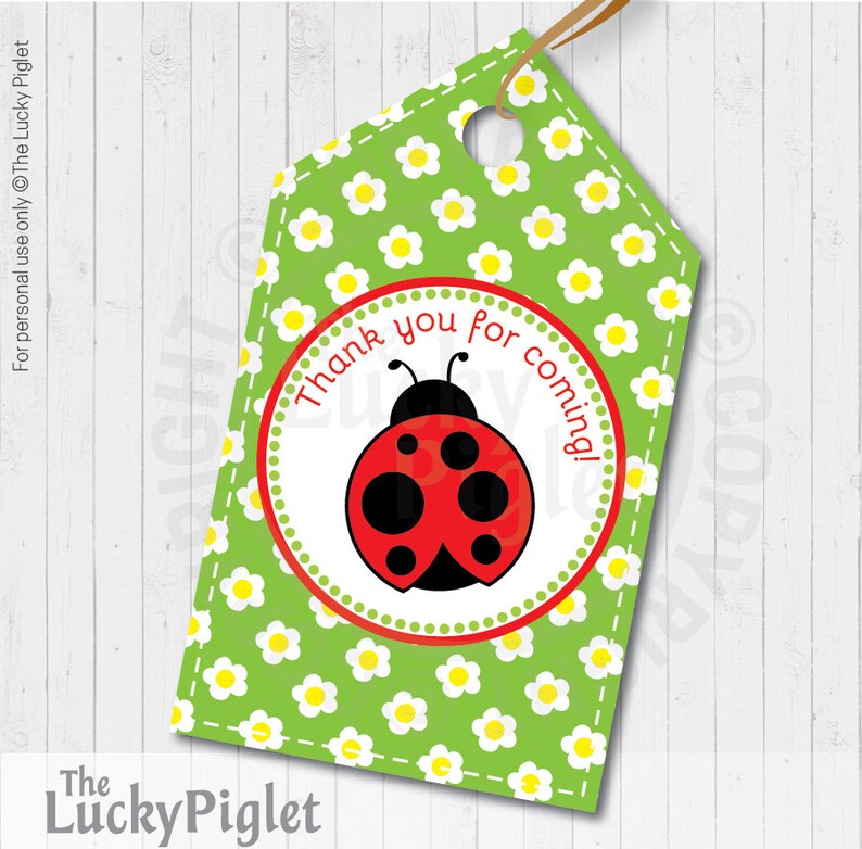 LADYBUG FAVOR TAGS, Printable Ladybug Tags, Ladybug Party Decoration ...