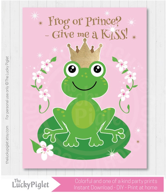 Pin The Kiss On The Frog Princess Birthday Party Game Cute Etsy
