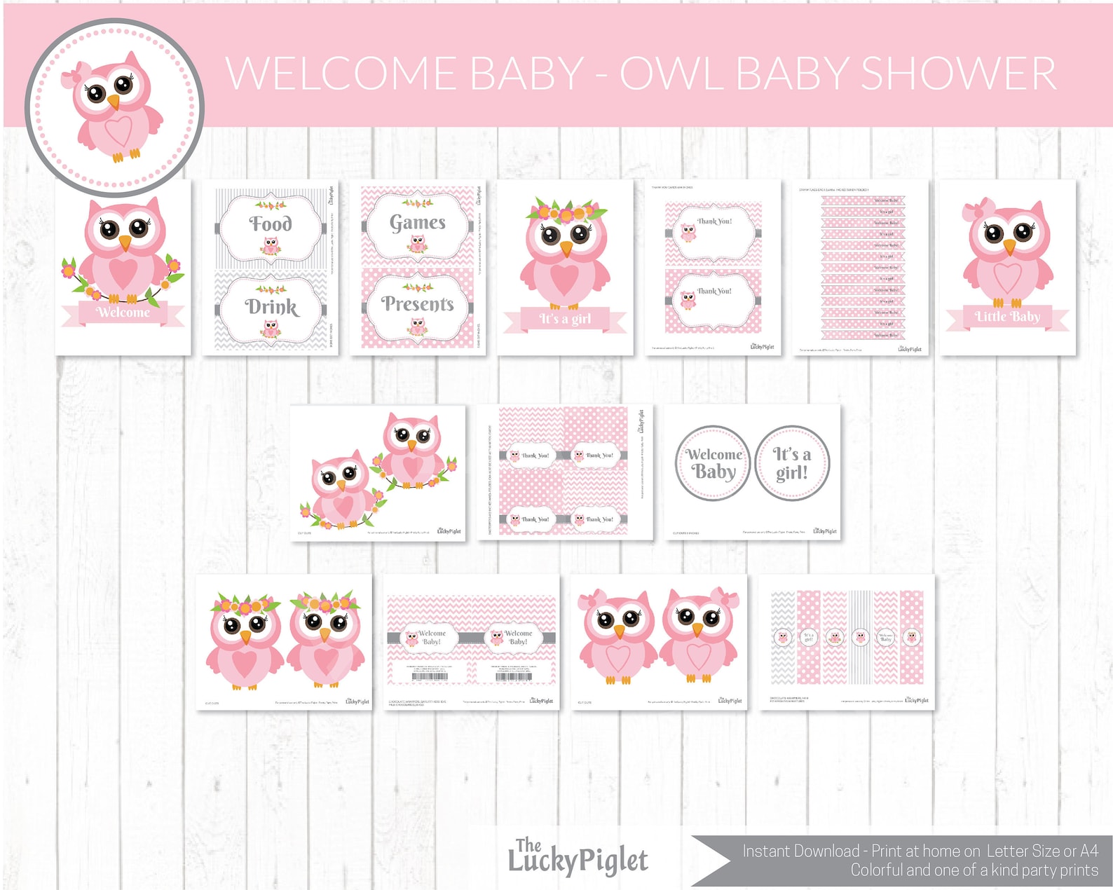Printable Owl Baby Shower Decorations You Print at Home. BIG Baby ...