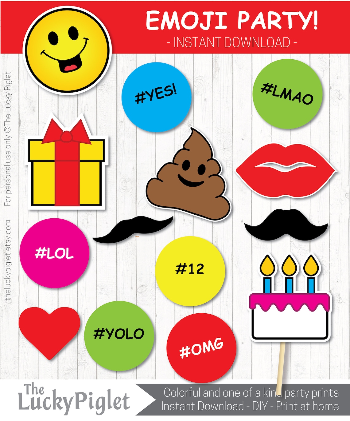 EMOJI PARTY DECORATIONS Emoji Centerpieces Emoticon Smiley Etsy