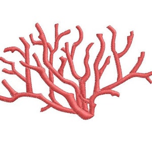 May include: A coral branch with a pink hue, featuring a delicate and intricate branching pattern. The coral is isolated against a white background.