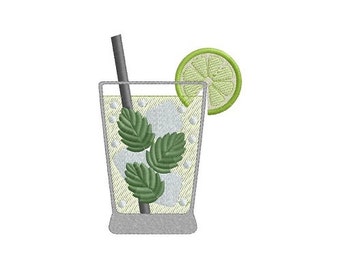 Mojito Cocktail machine embroidery design