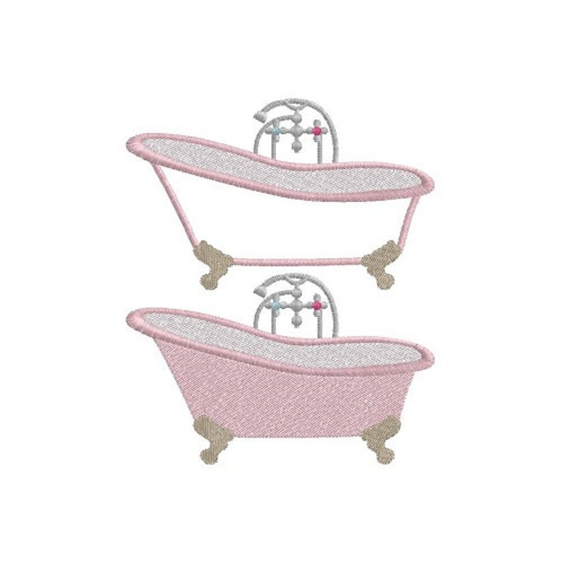 Bath Tub machine embroidery design image 1