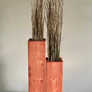 Set-24 and 18 Rustic Floor Vases/Wood Vase/Home Decor/Decorative Vase/Home and Living/Living Room Decor/Handmade/Free Shipping Red Chestnut