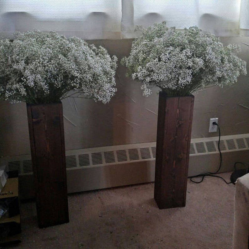 Two 24 Tall Rustic Floor Vases/Wooden Vases/Home Etsy