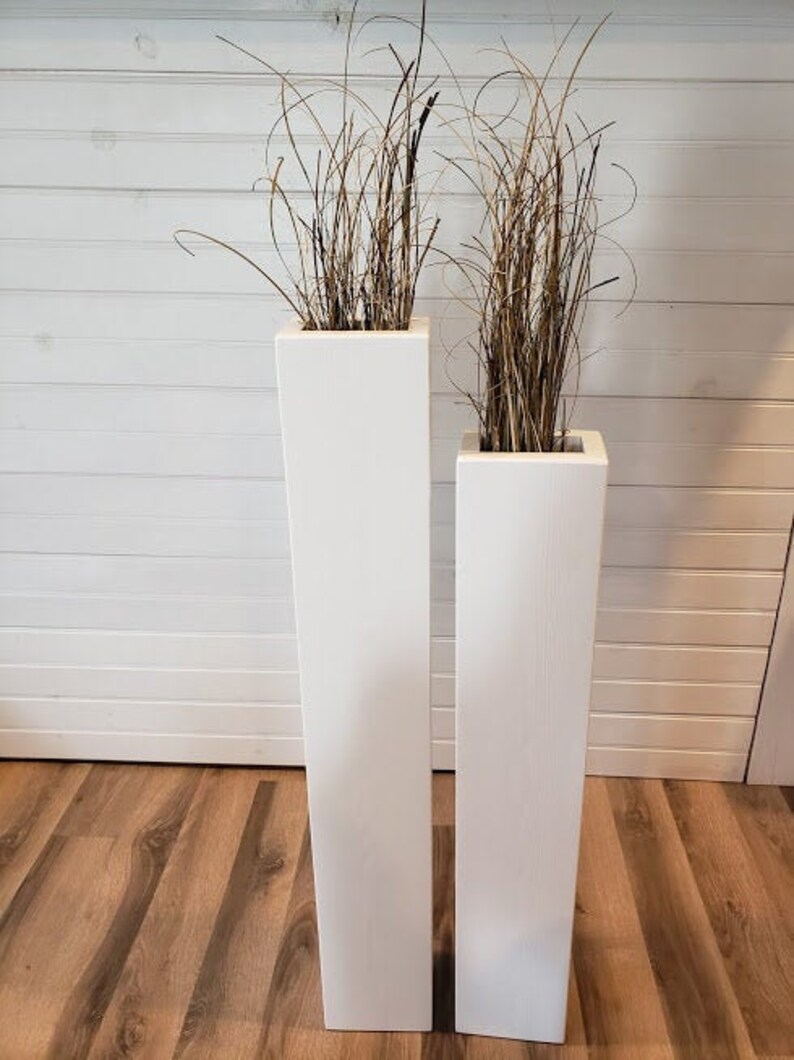 Set of 28" and 24" Tall Rustic Floor Vases Wooden Vases Home Decor Decorative Vase Farmhouse Decor Wedding Decor set of 30 and 25 tall rustic floor vases