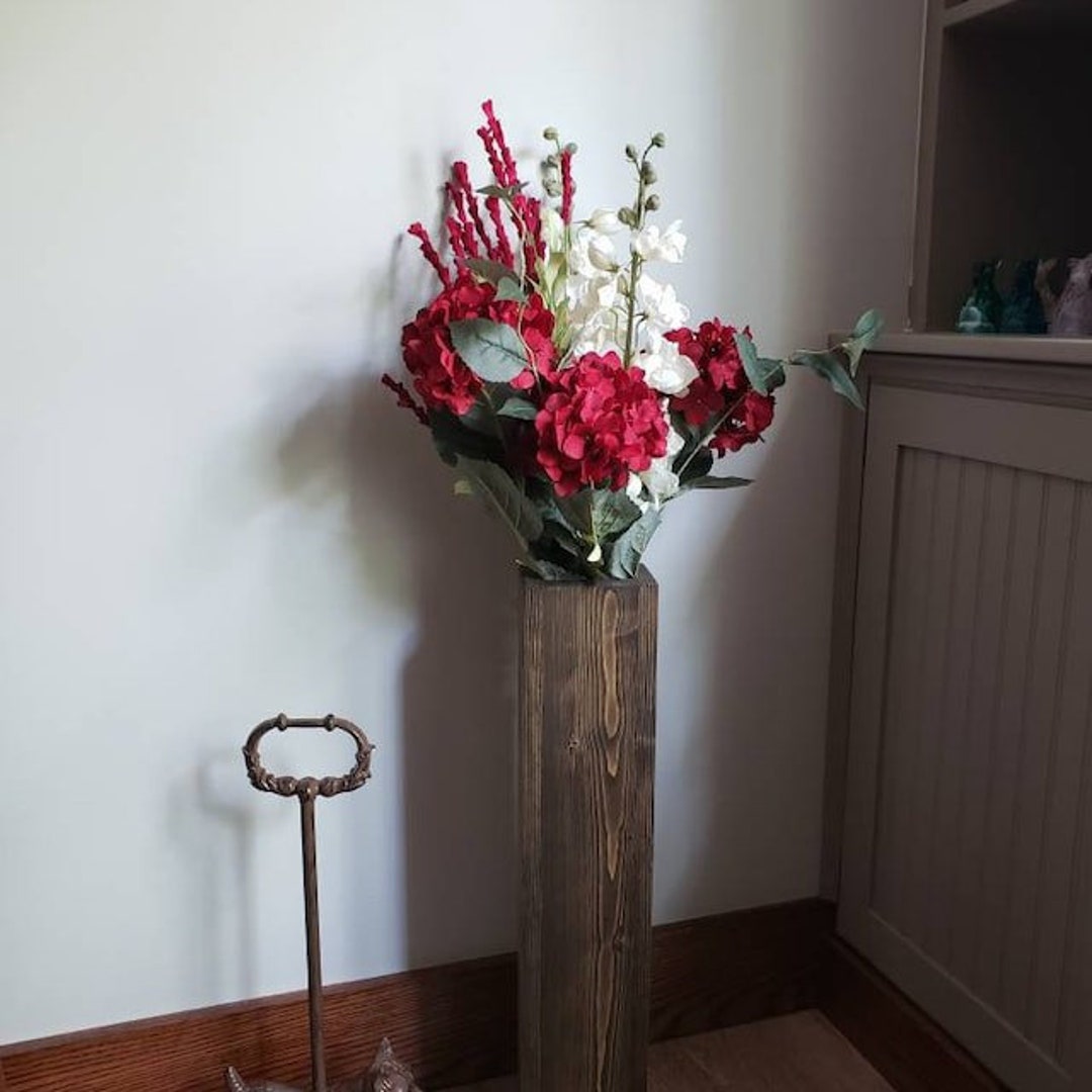 Single Rustic Floor Vase/wood Vase/home Decor/decorative Vase/home and
