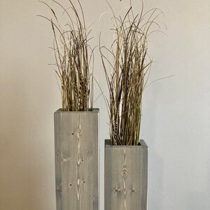 Set-24 and 18 Rustic Floor Vases/Wood Vase/Home Decor/Decorative Vase/Home and Living/Living Room Decor/Handmade/Free Shipping Weathered Gray