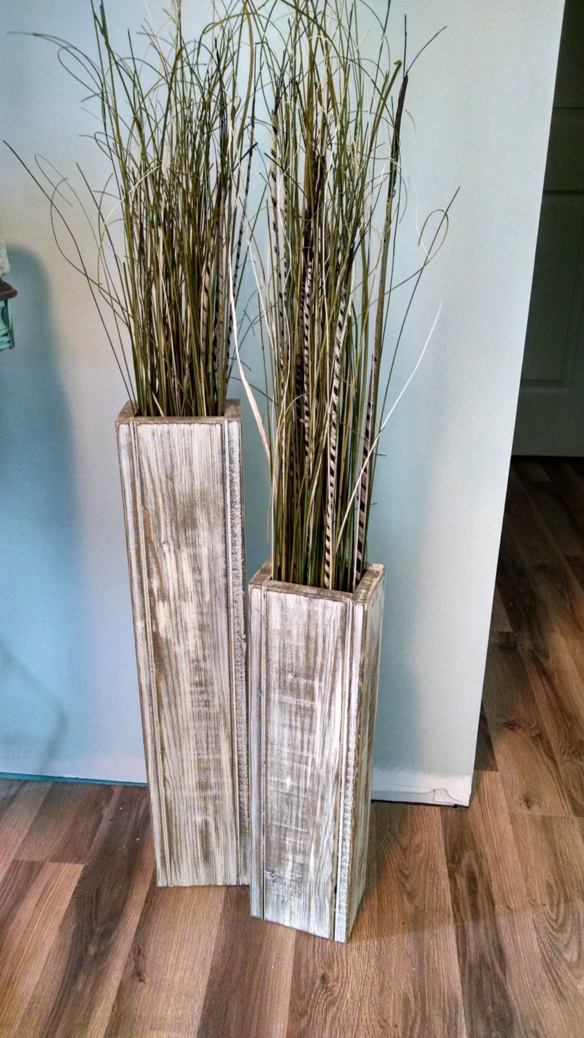 Set24 and 18 Rustic Floor Vases Wooden Vases Etsy