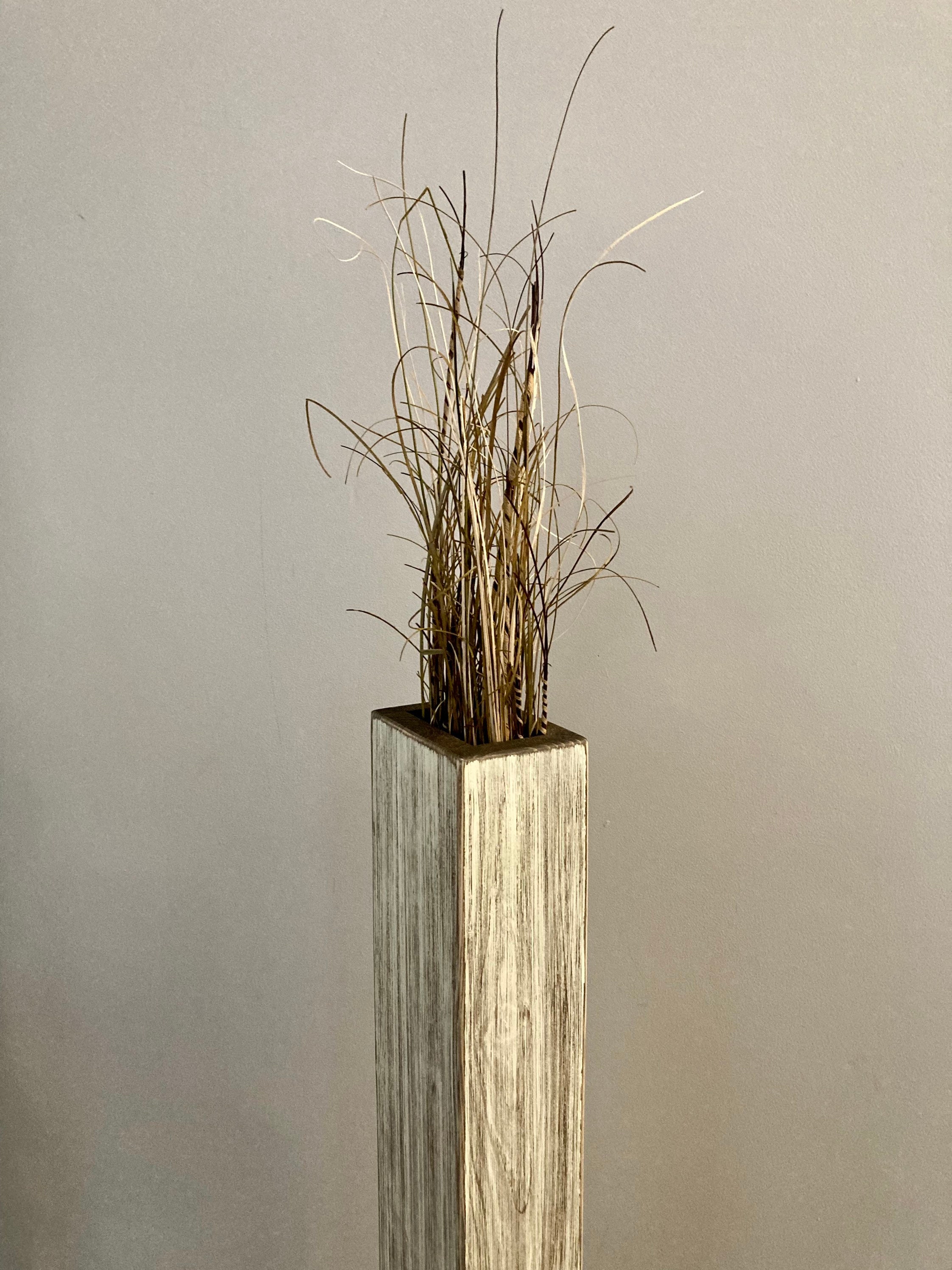 Single Rustic Floor Vase/wood Vase/home Decor/decorative Etsy