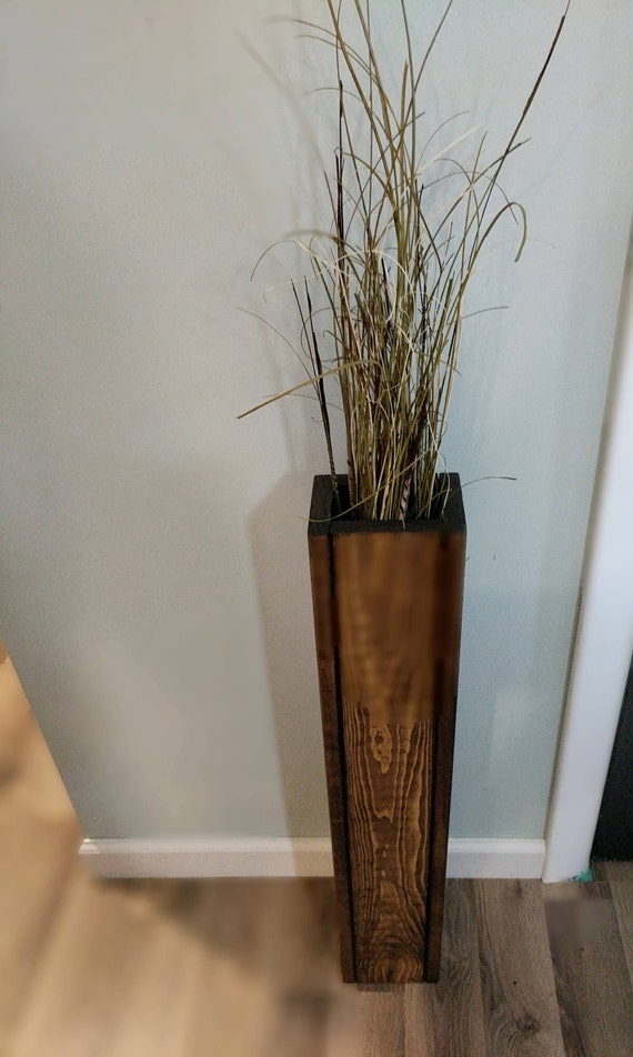 Taller Single Rustic Floor Vase Wooden Vase Home Decor Decorative Vase Distressed Wood Vase Wedding Decor Rustic Decor il 570xN 8ip9