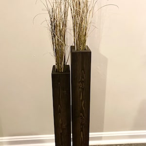 Set-24 and 18 Rustic Floor Vases/Wood Vase/Home Decor/Decorative Vase/Home and Living/Living Room Decor/Handmade/Free Shipping Ebony