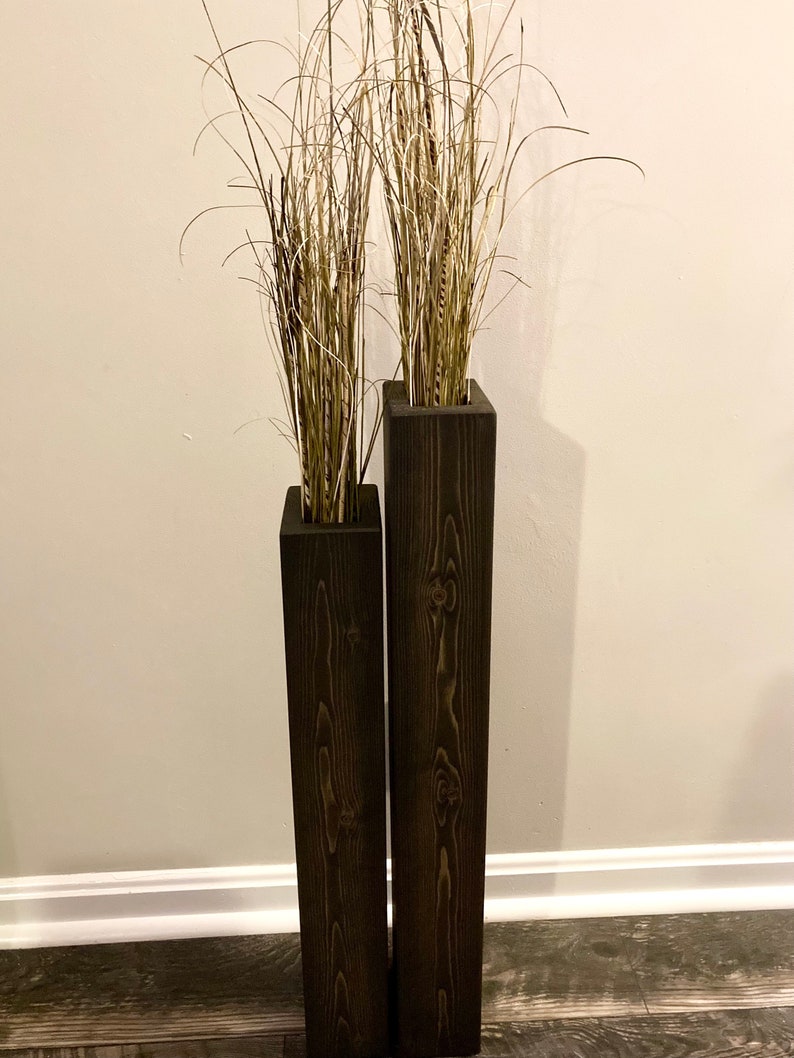 Set-24 and 18 Rustic Floor Vases/Wood Vase/Home Decor/Decorative Vase/Home and Living/Living Room Decor/Handmade/Free Shipping Ebony