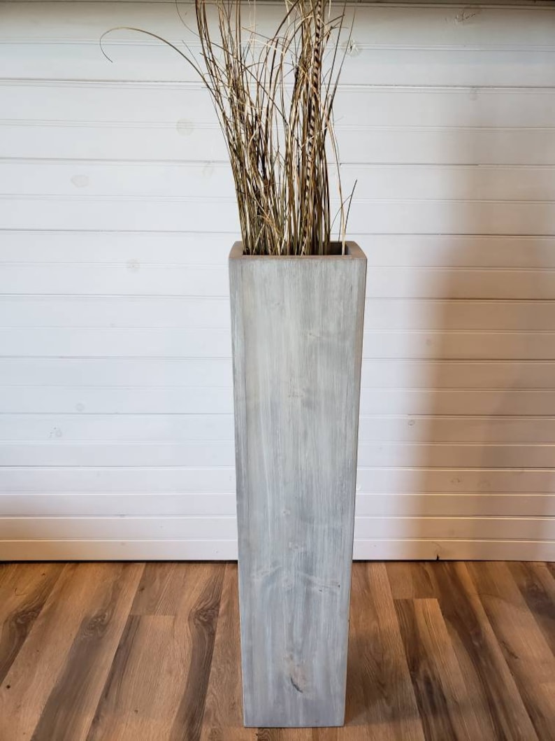 Wide Single Taller Rustic Wood Floor Vase/Home Etsy