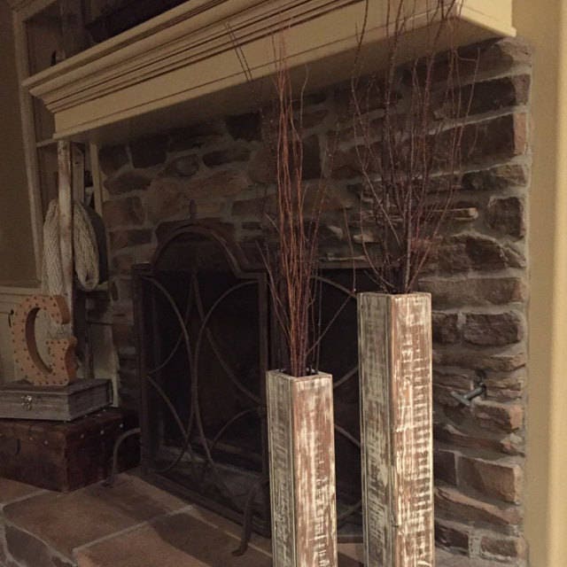Set of 28 and 34 Tall Rustic Floor Vases Wooden | Etsy
