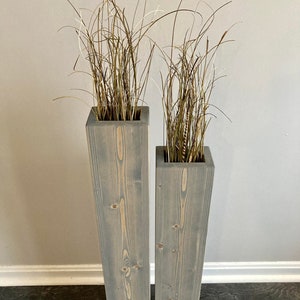 Set of 28 and 34 Tall Rustic Floor Vases/wood Vase/home Decor/decorative /home and Living/living ...