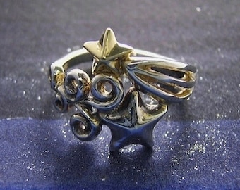 stars ω ( sea star and sky star starfish heavenly star K18 gold sterling silver jewelry ring )