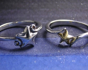 stars ζ ( sea star and sky star starfish heavenly star K18 gold sterling silver jewelry rings )