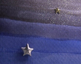 stars α ( sea star and sky star starfish heavenly star K18 gold sterling silver jewelry earrings )