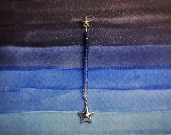 stars β ( sea star and sky star starfish heavenly star K18 gold sterling silver blue sapphire jewelry earring )