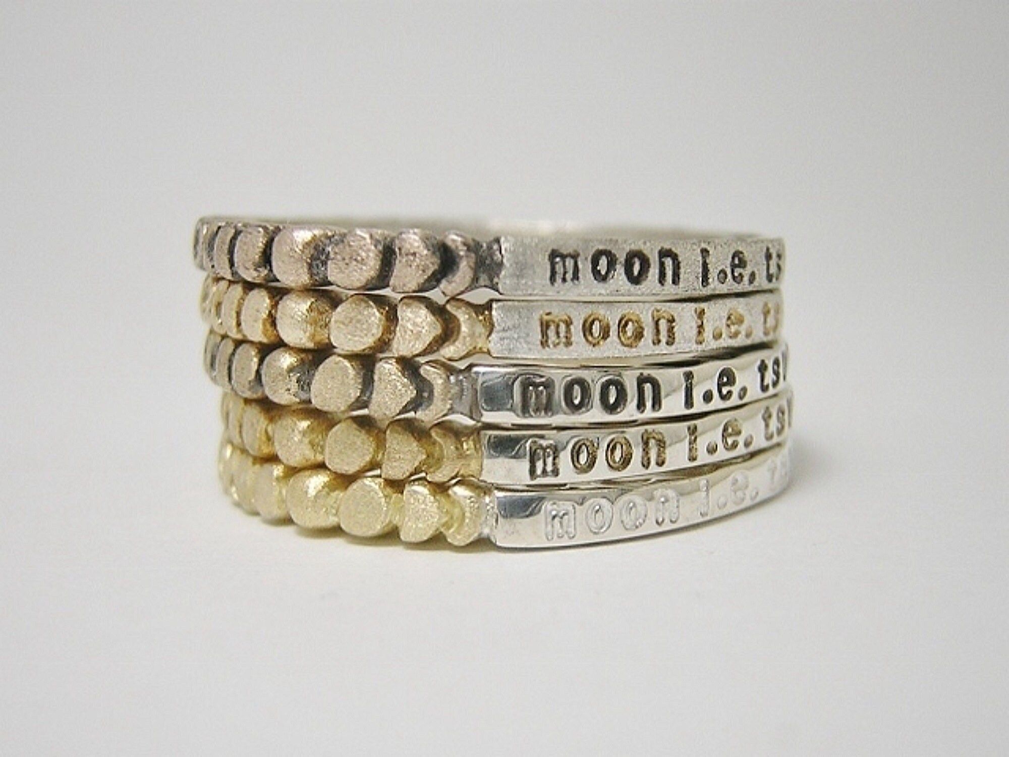 【本日限定】蕾リング　K5 Moon I.e. Tsuki I.e. Luck - 5 Rings ( US 6 1/4 Only