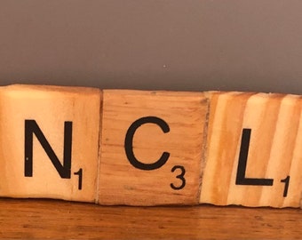 Uncle  fridge magnet using old wooden letters