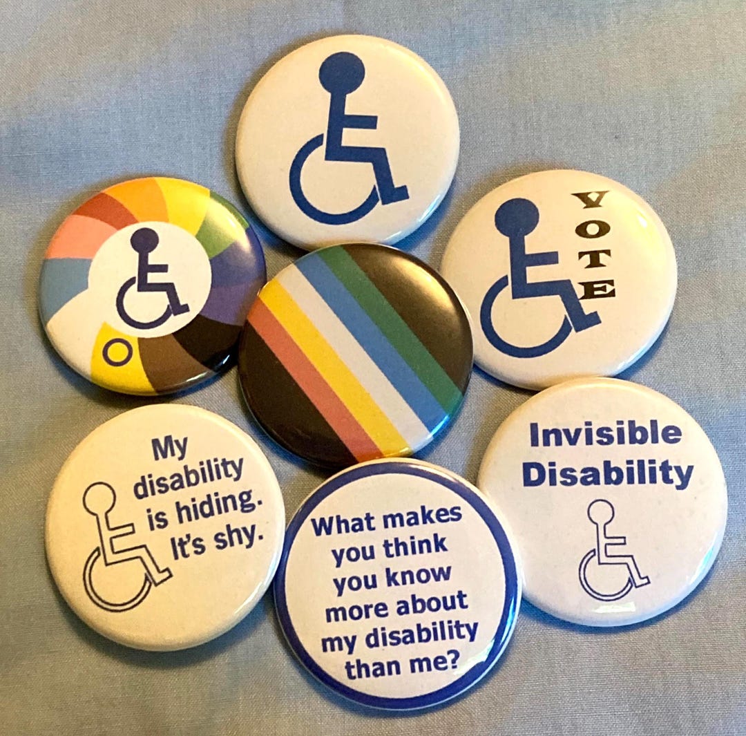 Disability Themed Pinback Buttons/magnets - Etsy