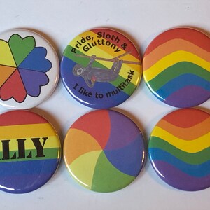 Rainbow LGBTQ+ Pride Buttons and Magnets