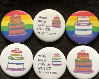 LGBTQ+ Regenbogen Pride Cake Pins/Magnete