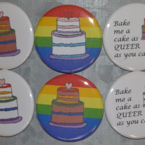 LGBTQ Rainbow Pride Cake Pins/Magnets image 4