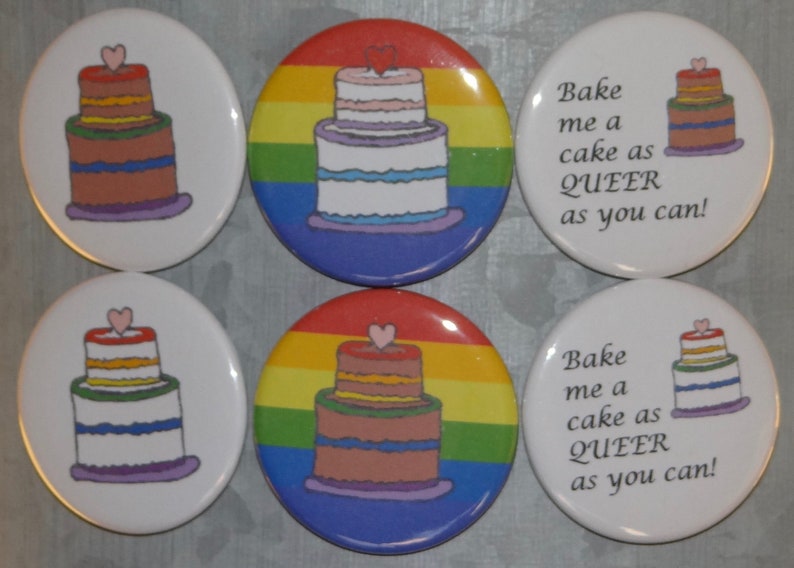 LGBTQ Rainbow Pride Cake Pins/Magnets image 4