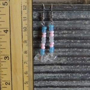 Queer Rainbow or Transgender Pride Flags with Quartz Earrings image 3