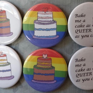 LGBTQ Rainbow Pride Cake Pins/Magnets image 3