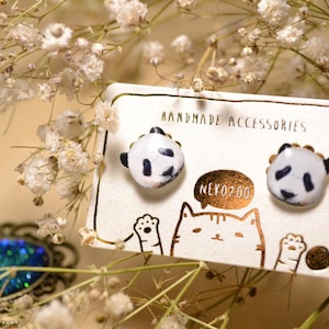 Panda Cute Studs Earrings,Sterling Silver Earrings,Stainless Steel Earrings,Panda Jewelry, Gift For Panda Lover, Cute Panda