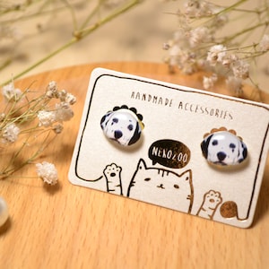 Dalmatian Puppy Dog Studs Earrings,Sterling Silver Earrings,Stainless Steel Earrings,Dog Jewelry, Gift For Dog Owner,Gift For Dog Lover