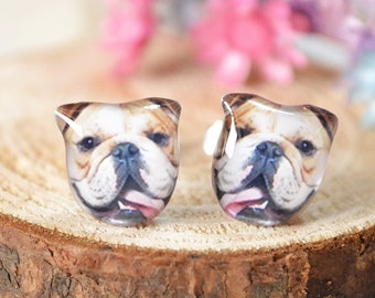 Bulldog Dog Studs Earrings,Sterling Silver Earrings,Stainless Steel Earrings,Dog Jewelry, Gift For Dog Owner,Gift For Dog Lover