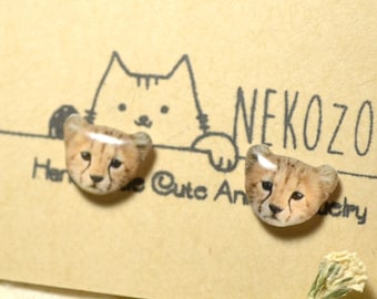 Baby Leopard Studs Earrings, Sterling Silver Earrings,Stainless Steel Earrings, Leopard Jewelry, Gift For Leopard Lover
