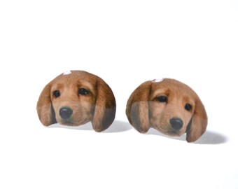Dachshund Dog Stud Earrings, Surgical Steel, Dog Lover Gift
