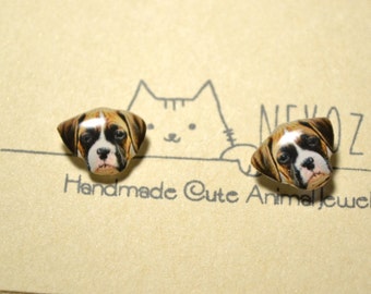 Boxer Dog Studs Earrings,Sterling Silver Earrings,Stainless Steel Earrings,Dog Jewelry, Gift For Dog Owner,Gift For Dog Lover