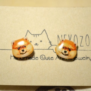 Pomeranian Dog Studs Earrings,Sterling Silver Earrings,Stainless Steel Earrings,Dog Jewelry, Gift For Dog Owner,Gift For Dog Lover