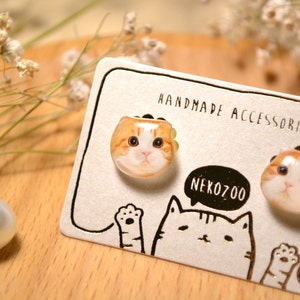 Orecchini a forma di gatto Scottish Fold, orecchini in argento sterling, orecchini in acciaio inossidabile, gioielli per gatti, regalo per mamma di gatti, proprietario di gatti, regalo per amante dei gatti