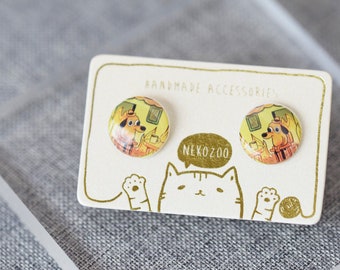 This is Fine Dog - MEME earrings - Funny earrings - TikTok Instagram - surgical steel earrings handmade Tiny Jewelry with wrapping bag