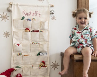 XL Personalised Cotton Hanging Advent Calendar - NATURAL