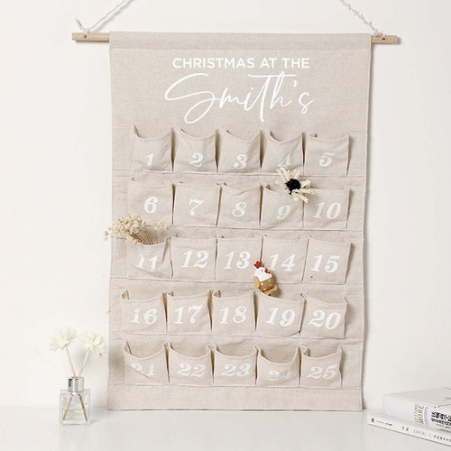 Personalised Cotton Hanging Advent Calendar Etsy Australia