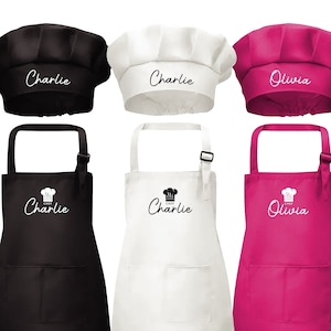 Personalised Kids Apron & Chef Hat Set image 1