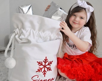 Personalised Luxe Santa Sacks - WHITE