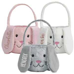 Personalised Fluffy Easter Bunny Baskets (35cm x 32cm)