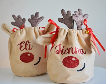 Personalised Reindeer Gift Bag LARGE