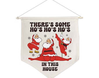 Novelty Christmas Banner - There's some Hos in this House